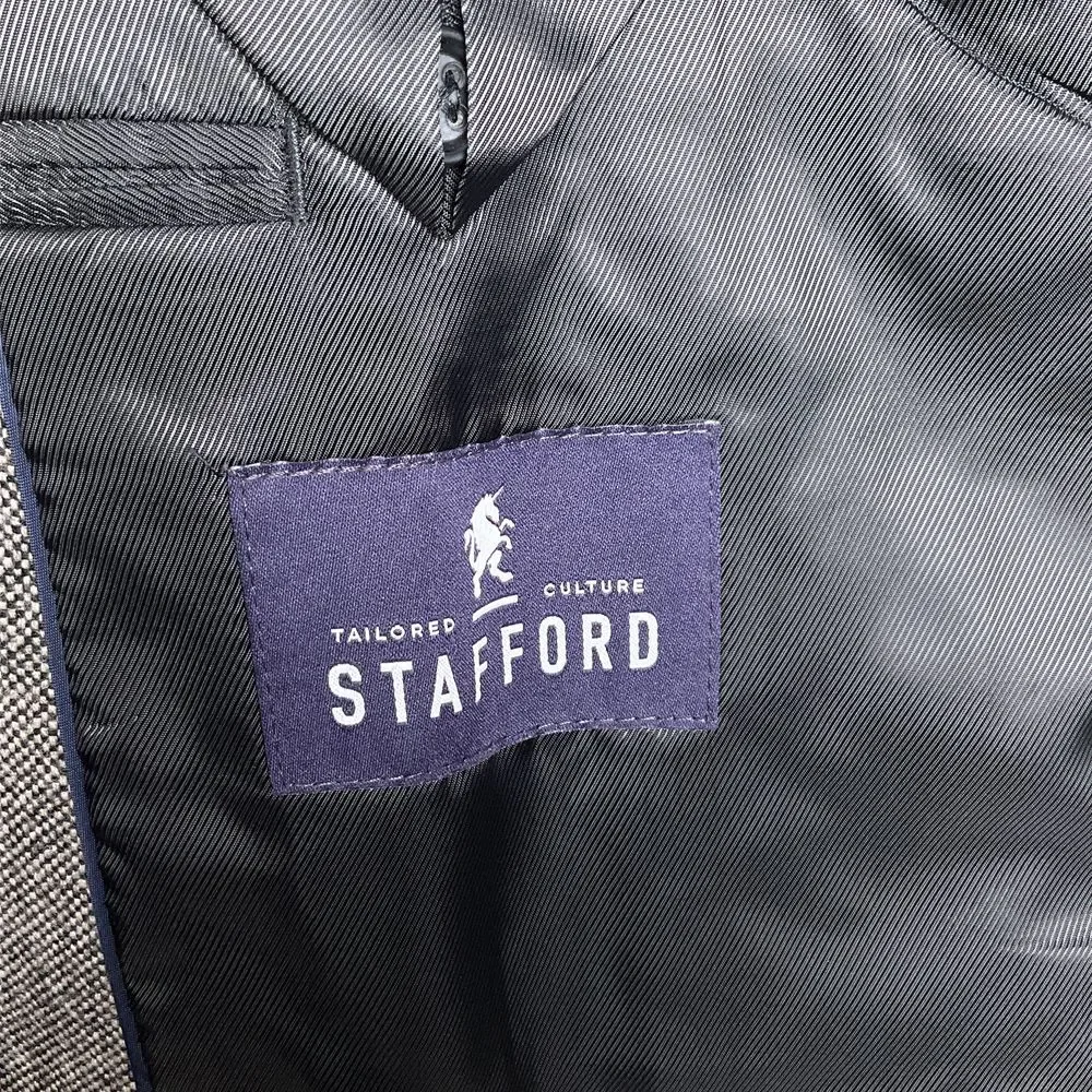 Stafford Blazer Men 50R Black‎ White Donegal Signature Classic Fit Merino Wool